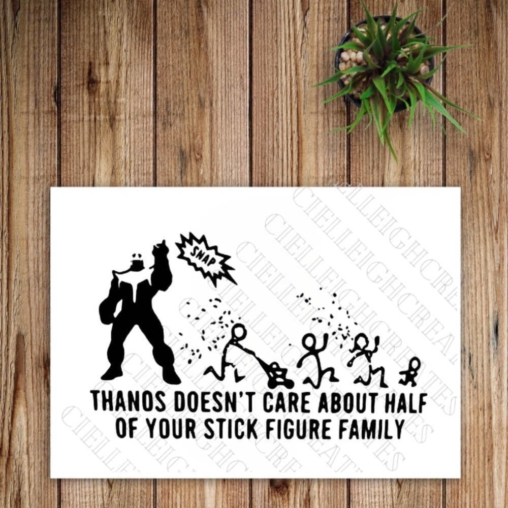 *2 for $20* Marvel Thanos Doesn't Care About Half Your Family Vinyl Decal